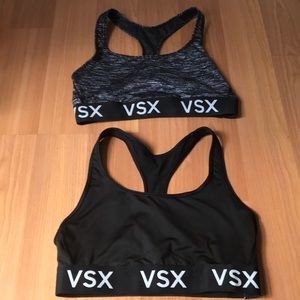VICTORIA SECRET BALCK AND GREY SPORTS BRAS